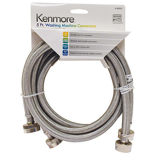 Kenmore 59027  5' Stainless-Steel Washing Machine Hose - 2 Pack